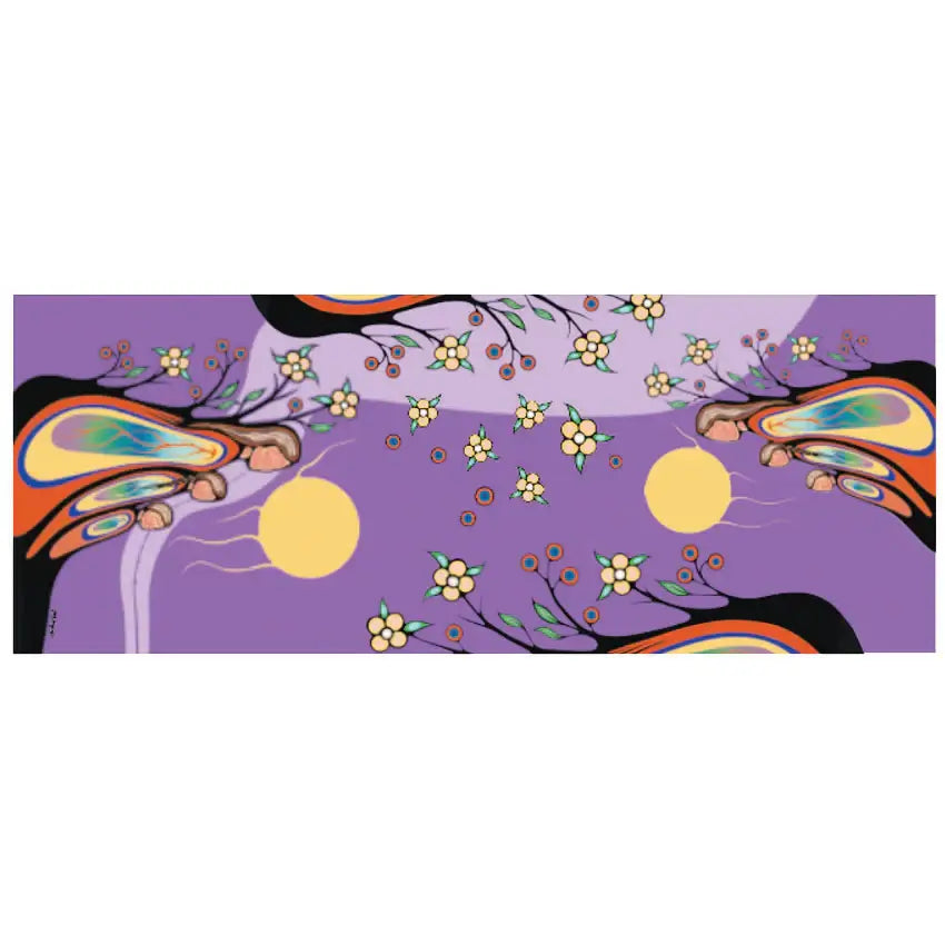 Gifts from Creator eco-scarf folded flat showcasing artwork