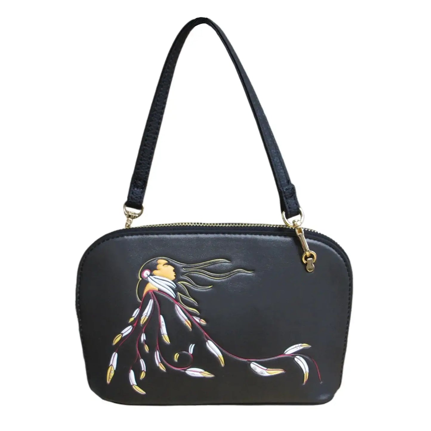 Eagle’s Gift convertible crossbody bag with Indigenous eagle design front view