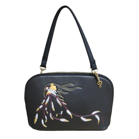 Eagle’s Gift convertible crossbody bag with Indigenous eagle design front view