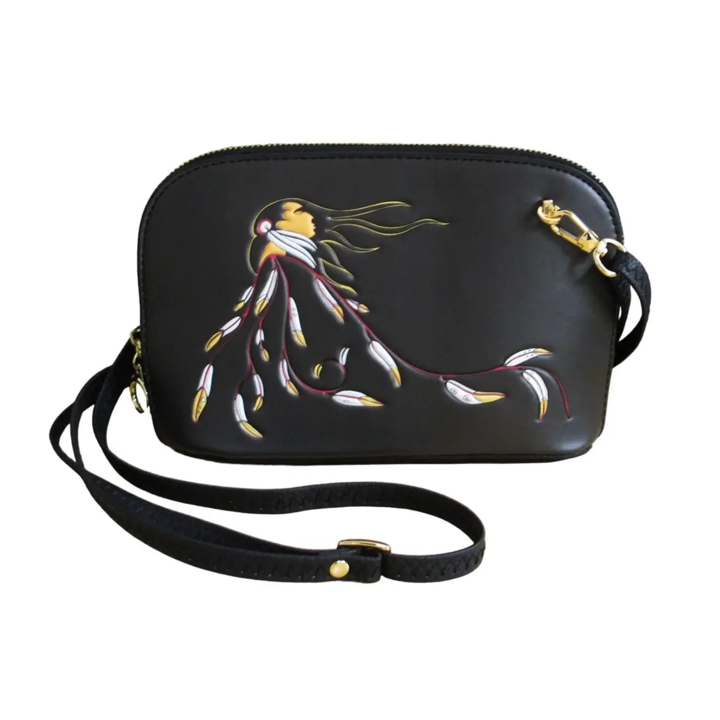 Side angle of Eagle’s Gift convertible crossbody bag