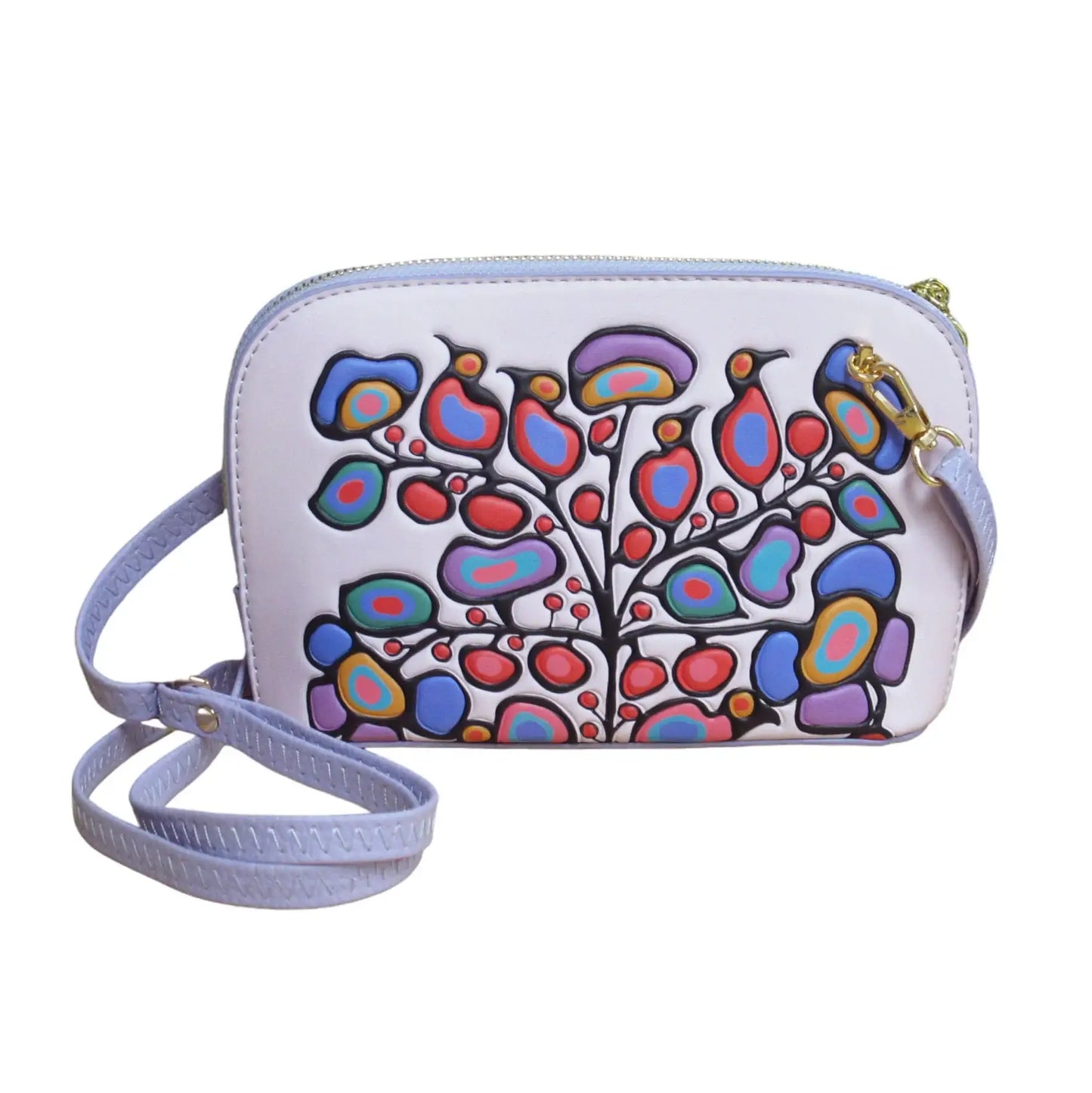 Side angle of Woodland Floral convertible crossbody bag