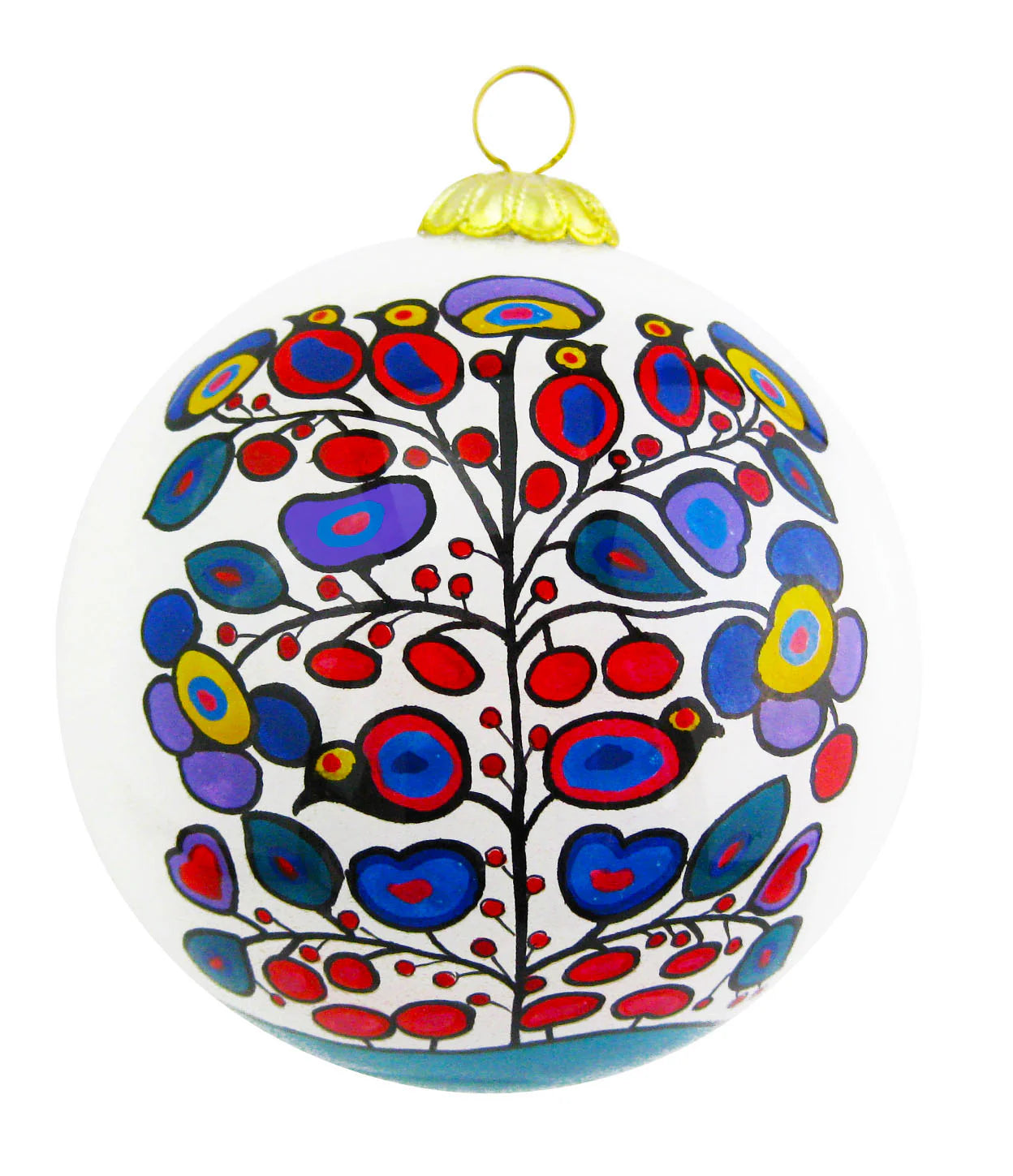 Woodland Floral Glass Ornament