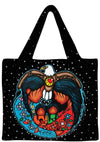 Reusable shopping bag with Blessed Indigenous floral design, eco-friendly tote