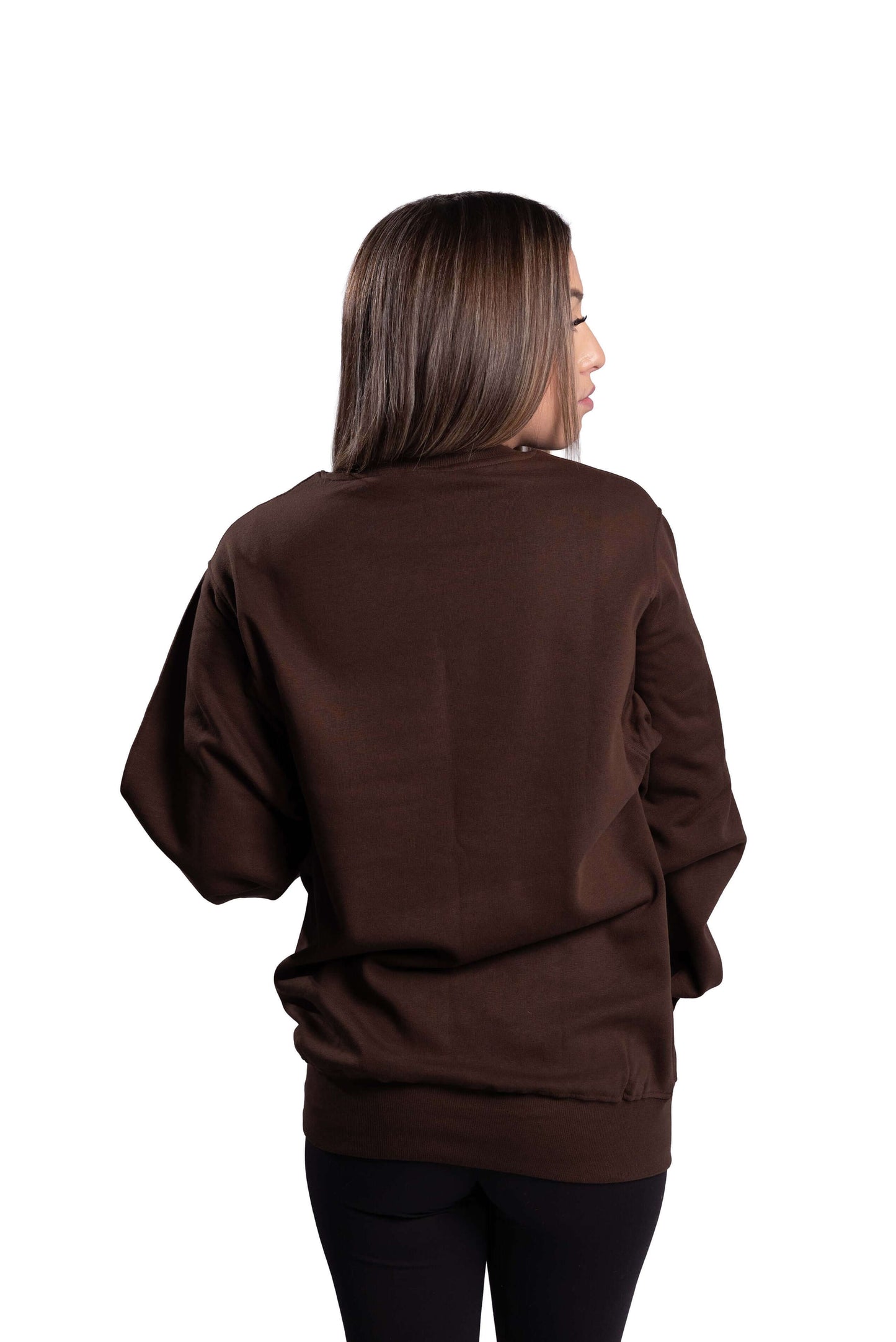 Future is Female Sweatshirt – Back View in Brown