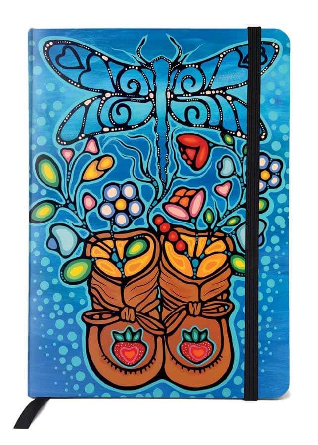 Little Ancestors lined journal with Indigenous art cover, notebook for writing and sketching