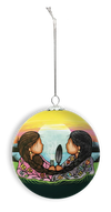 Sharing Knowledge Glass Ornament