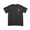 Black Bison In Pocket Tee with small chest pocket graphic front view