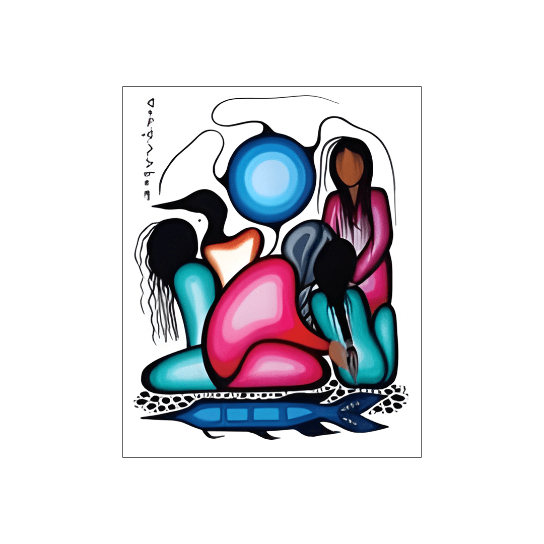 Growth Within Note Card featuring artwork by Cree artist Simone McLeod celebrating family and unity.
