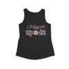Black Indigenous Floral Tank Top with embroidered floral design front view