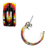 Wide Feather Loomed Hoop Earring