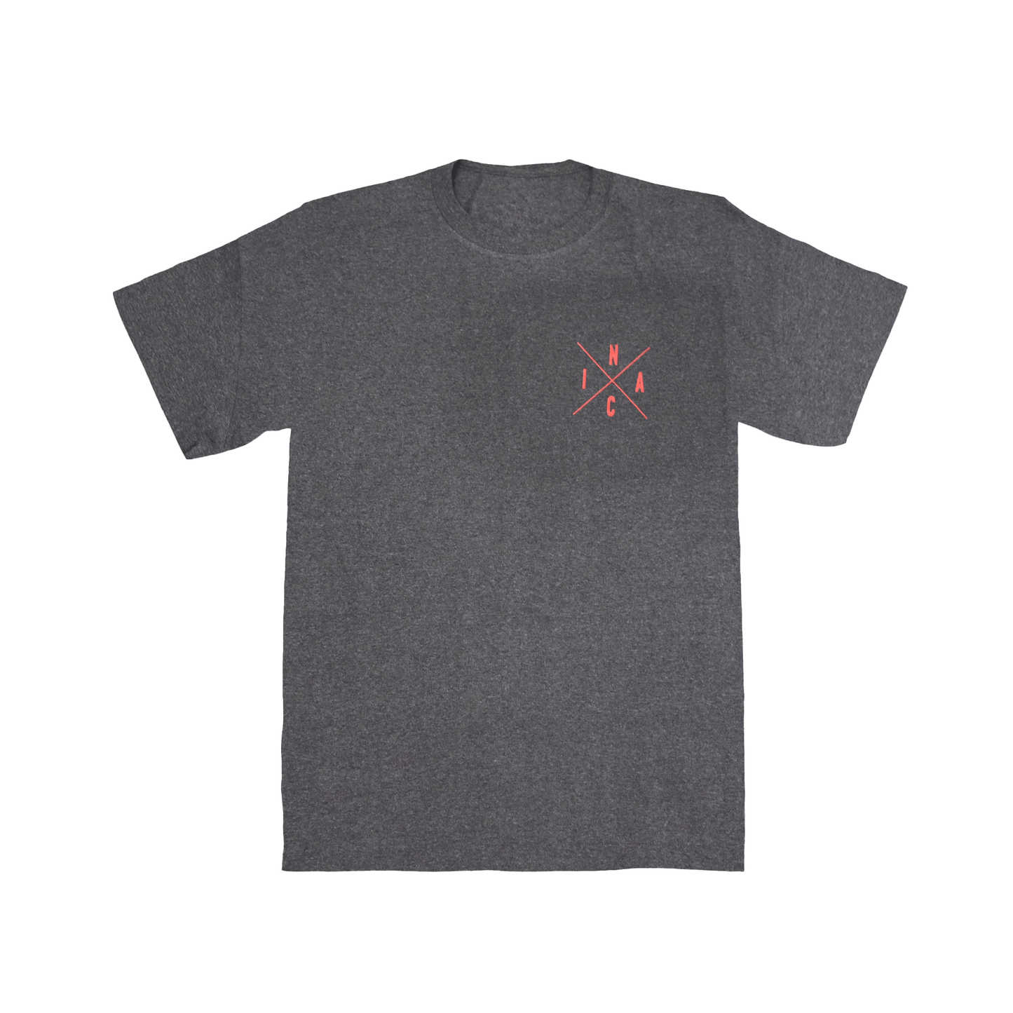 lose-up of Métis Sash Tee with cultural red sash infinity symbol on chest