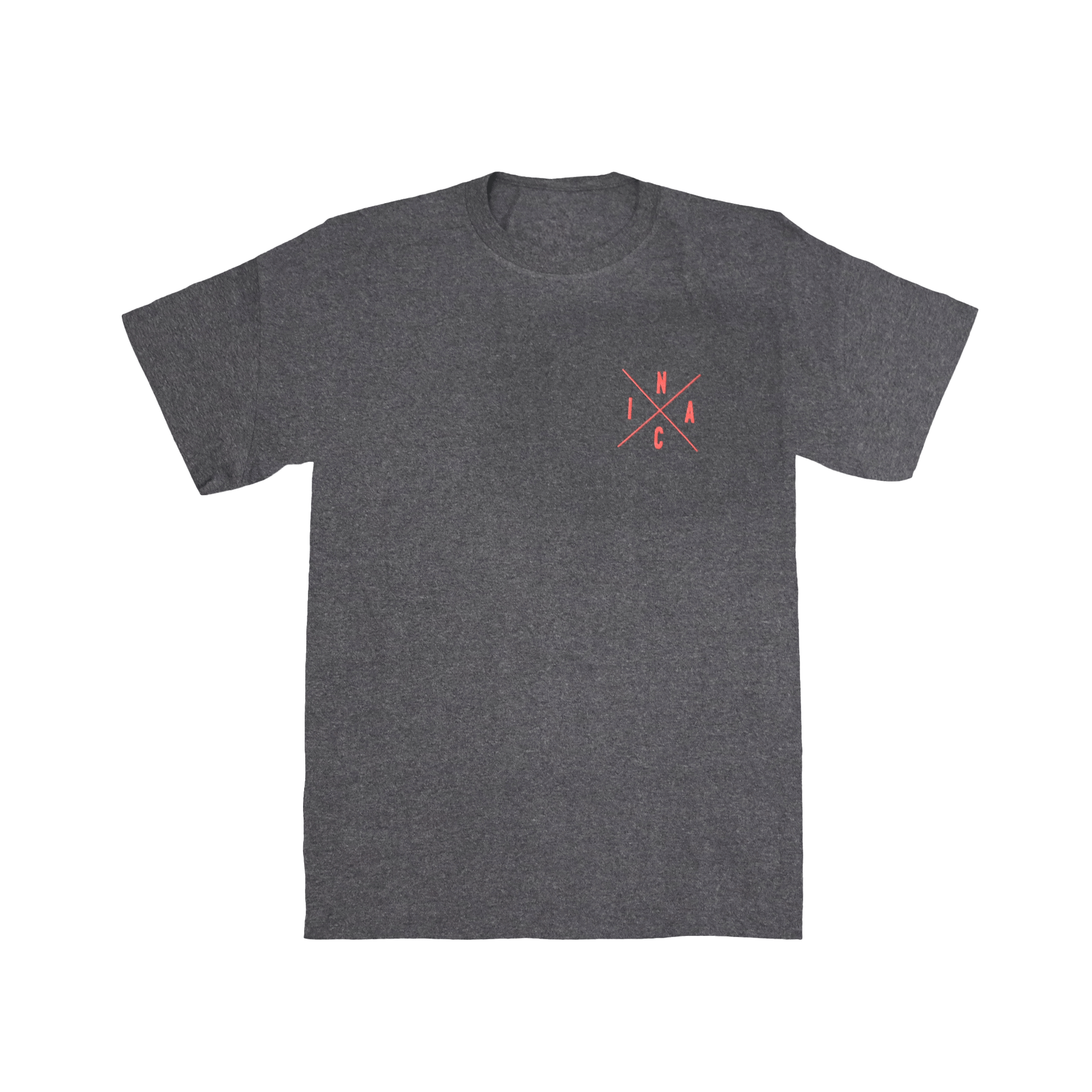 lose-up of Métis Sash Tee with cultural red sash infinity symbol on chest