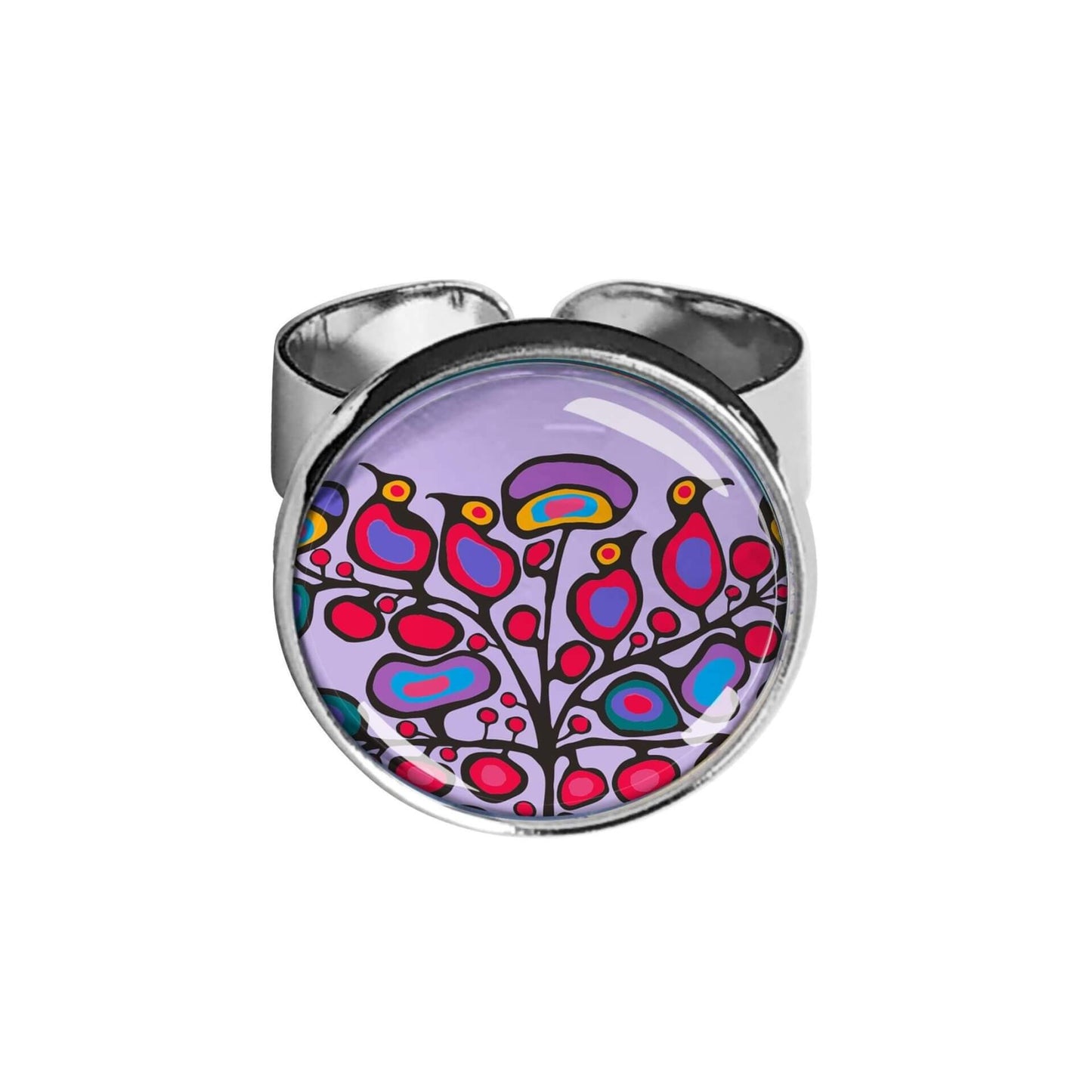 Woodland Floral Dome Glass Ring