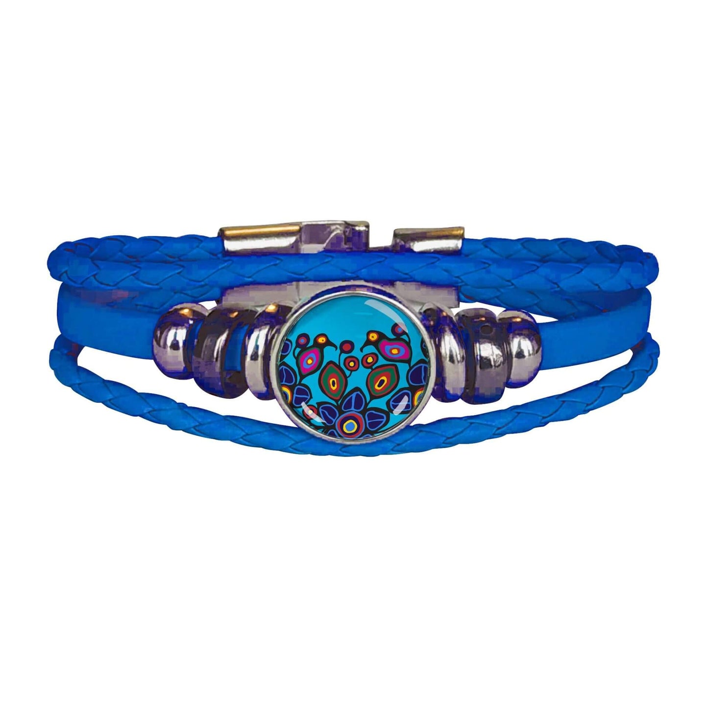 Flowers and Birds Leatherette Bracelet
