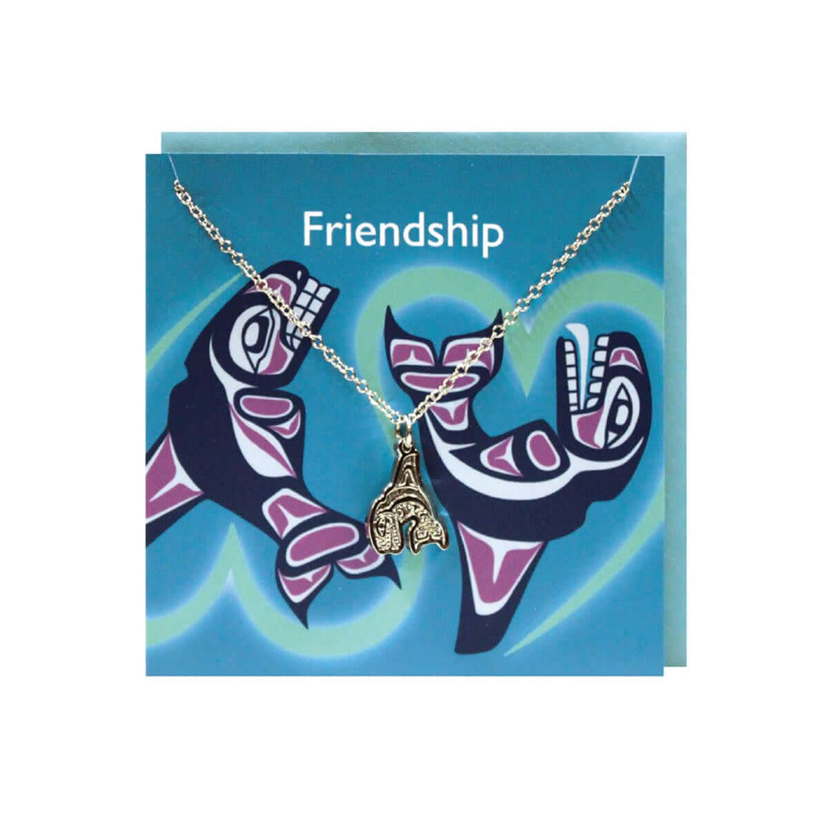 Whales - Pewter Charm Greeting Card