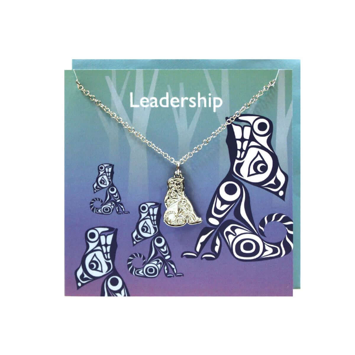 Wolf - Pewter Charm Greeting Card