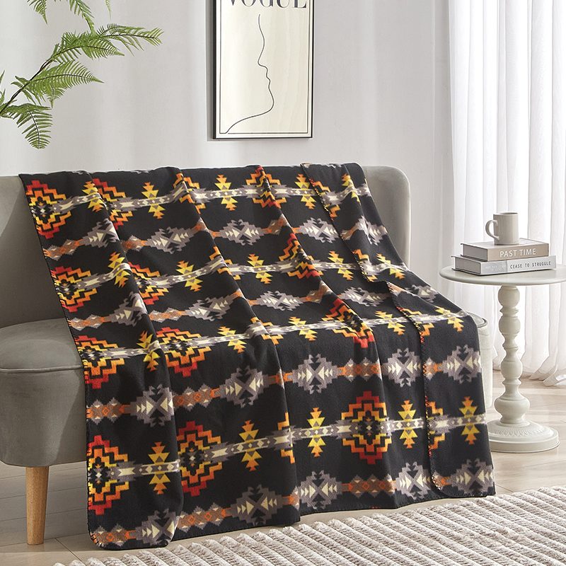 Solstice Pattern Polar Fleece Throw Blanket