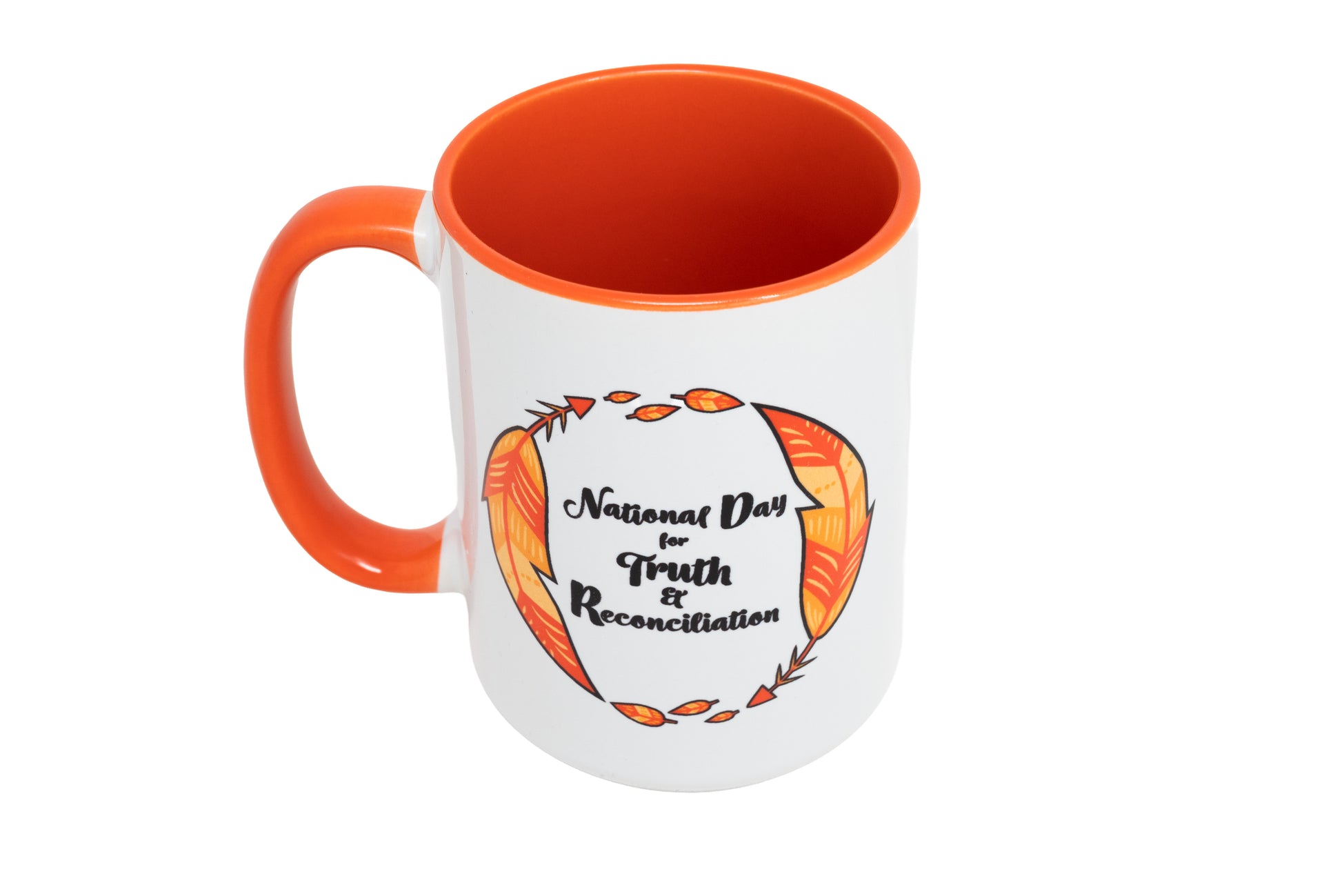 15oz Truth and Reconciliation Mug with orange interior, featuring artwork for National Day of Truth and Reconciliation.