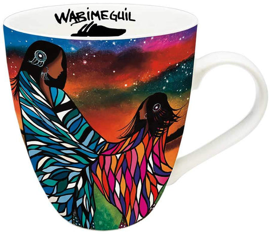 Colorful Mother and Daughter mug featuring artistic design celebrating their bond, ideal for hot or cold beverages.