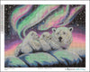 Sky Dance - Mother's Love - Diamond Art Kit featuring polar bears under the northern lights.
