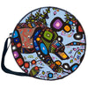 Colorful Bear 21in Drum Bag designed by John Rombough with Indigenous artistry and adjustable strap.