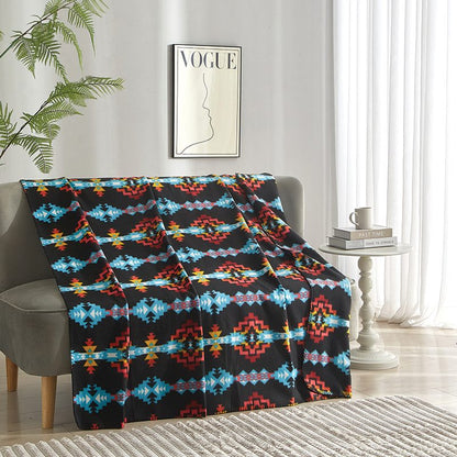 Solstice Pattern Polar Fleece Throw Blanket