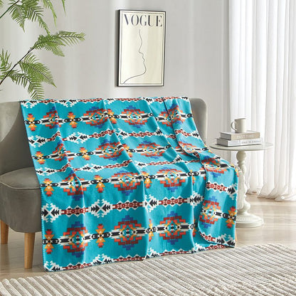 Solstice Pattern Polar Fleece Throw Blanket