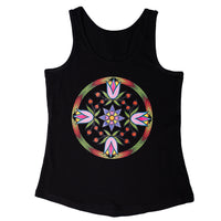 Beaded Petal Wheel Ladies Tank Top
