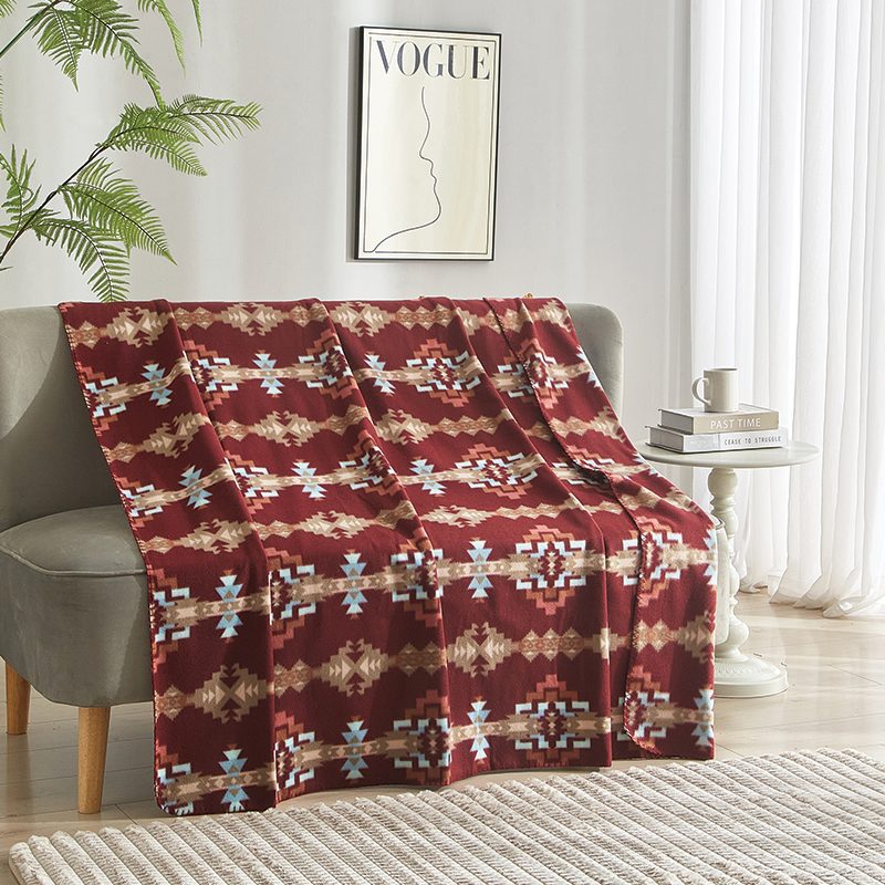 Solstice Pattern Polar Fleece Throw Blanket