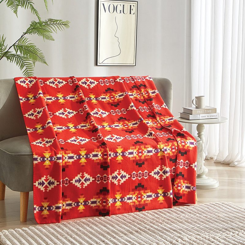 Solstice Pattern Polar Fleece Throw Blanket