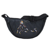 Eagle's Gift Halfmoon Shoulder Bag featuring Indigenous art on a stylish black design.