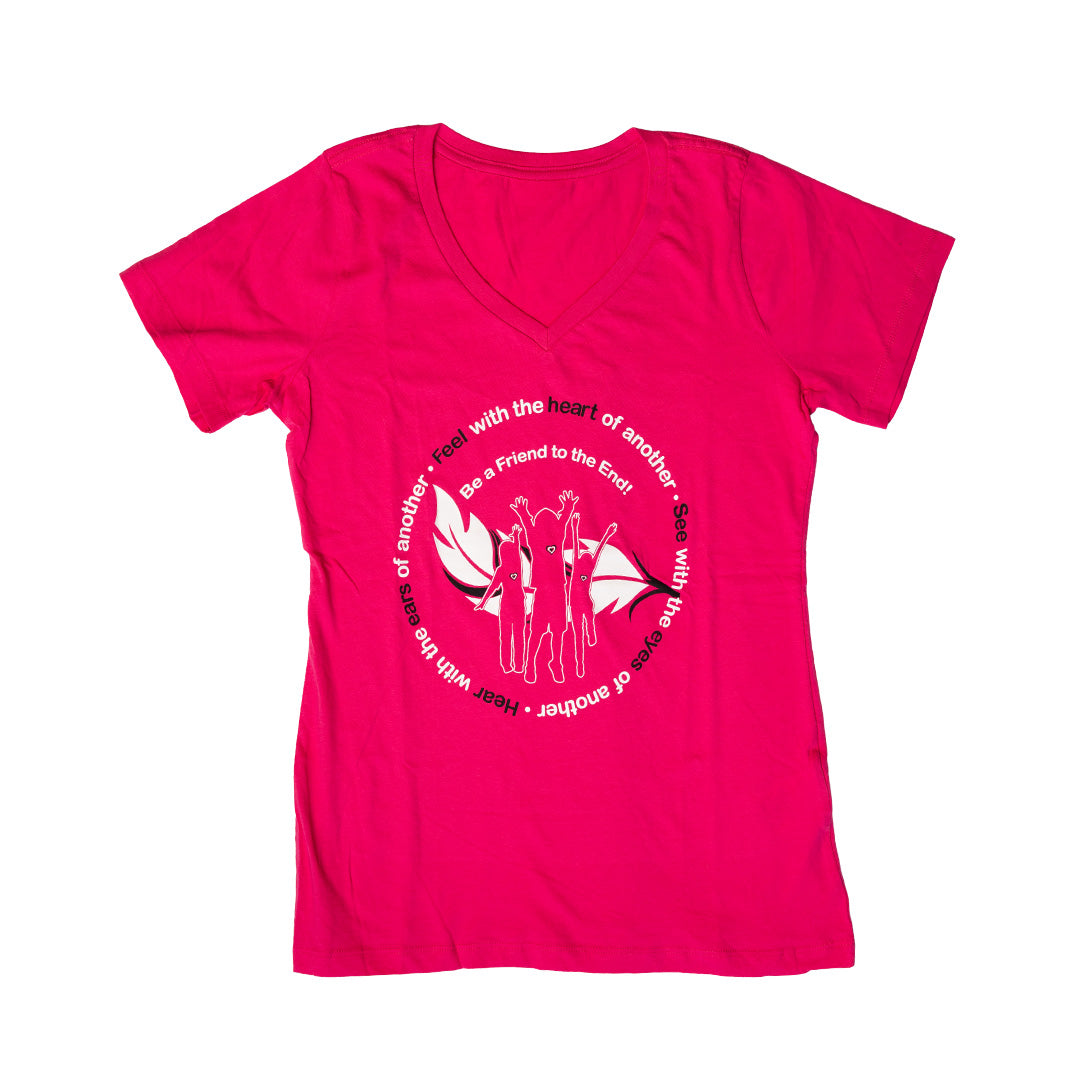 Be A Friend - Pink Shirt Day Ladies V-Neck Tee