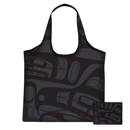 Eagle Freedom reusable shopping bag with Indigenous eagle artwork, eco tote