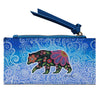 Celestial Bear Card Holder with colorful floral design by Mi'kmaw artist Kim McDonough, compact and stylish for everyday use.