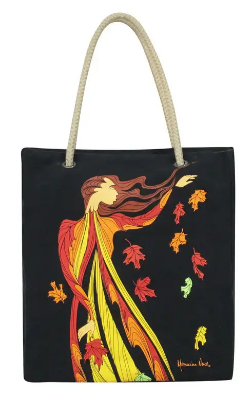 Leaf Dancer Eco-Bag featuring a vibrant design by Sioux Native artist Maxine Noel on 100% cotton.