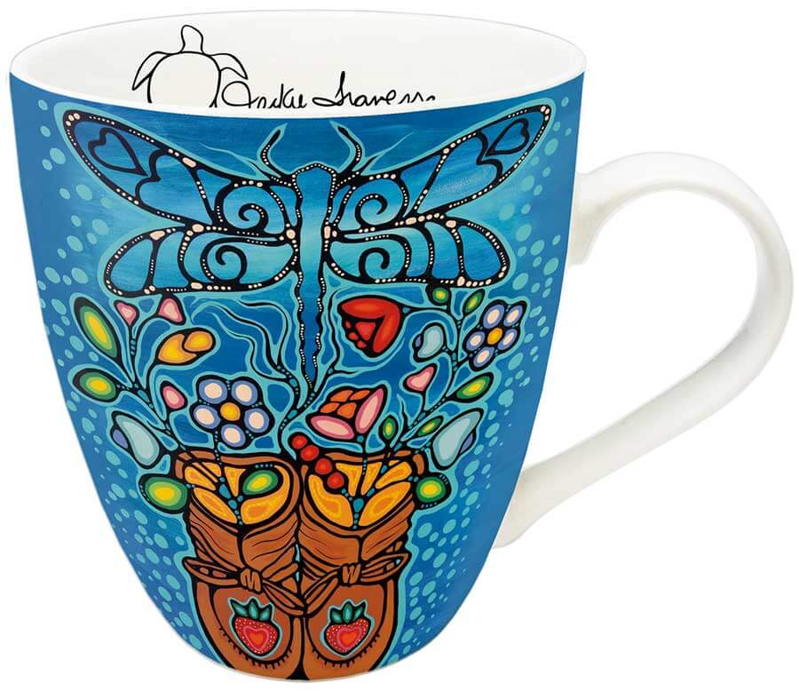 Little Ancestors ceramic mug featuring Indigenous family design
