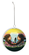 Sharing Knowledge Glass Ornament