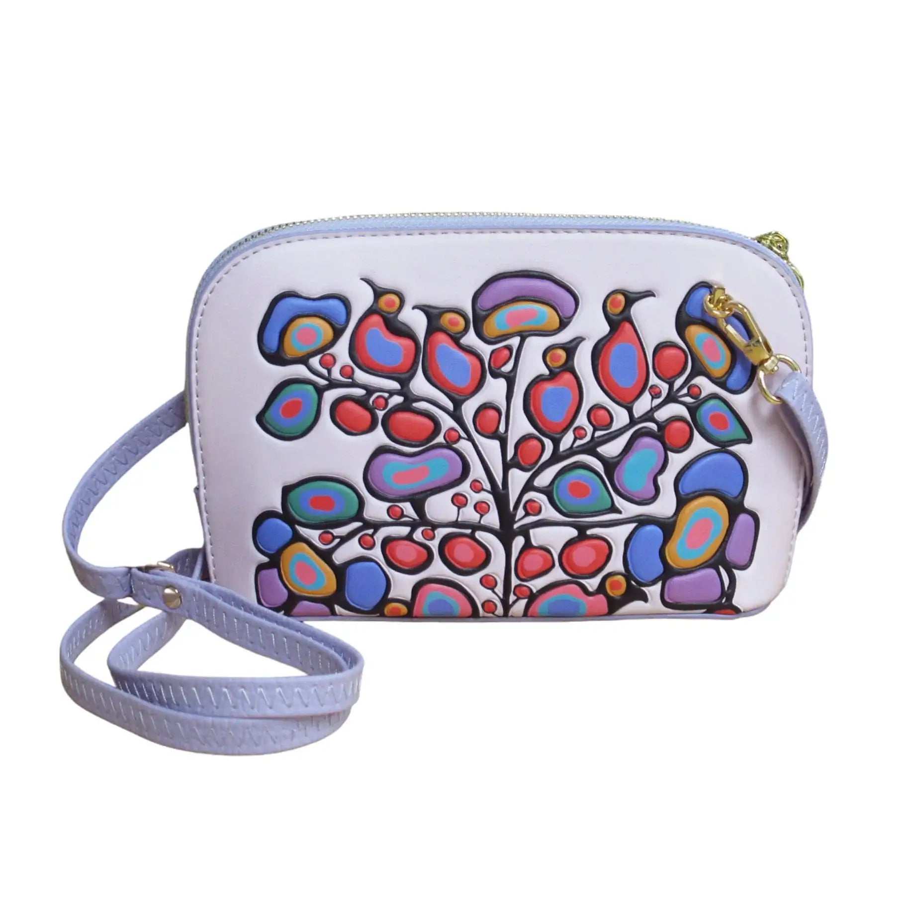 Side angle of Woodland Floral convertible crossbody bag