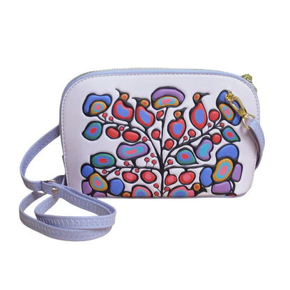 Side angle of Woodland Floral convertible crossbody bag