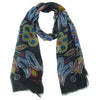 Silver Threads Eco-Scarf featuring vibrant floral patterns, made from 100% recycled plastic bottles.