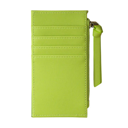 Green wallet with a strap on a white background