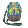 Strong Earth Woman Phone Bag featuring colorful art by Métis artist Leah Dorion, highlighting women's connection to the earth.
