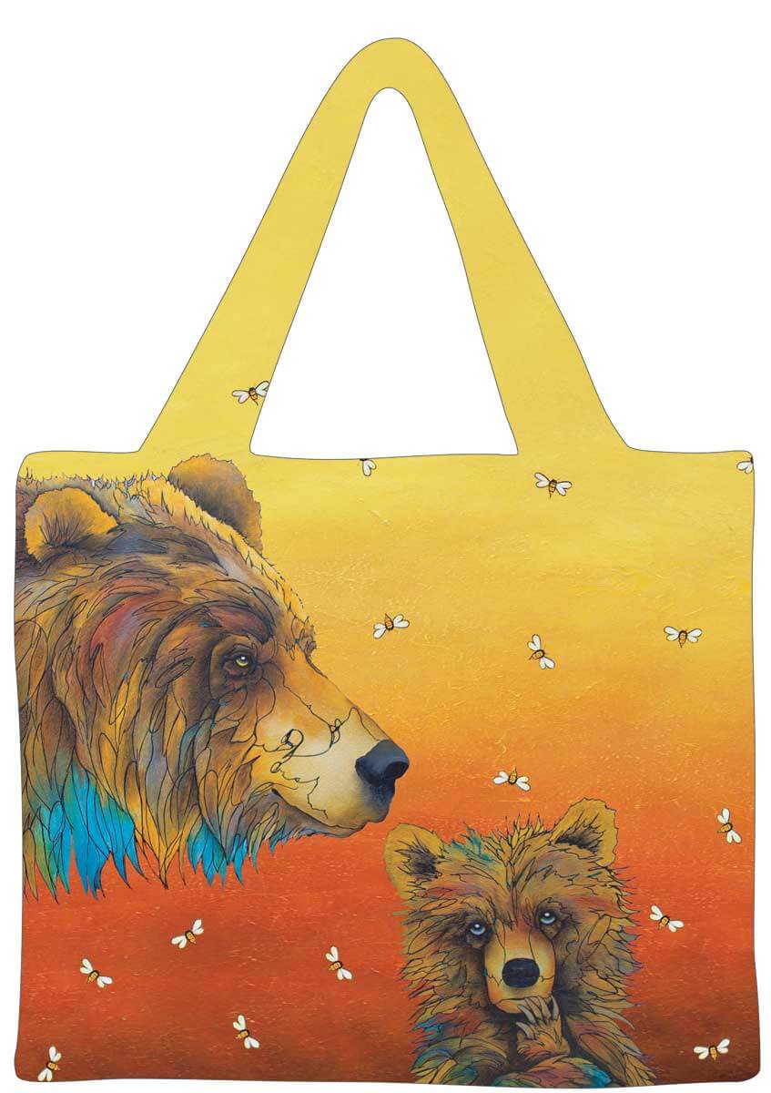 Reusable shopping bag with The Matriarch Indigenous art, eco-friendly tote