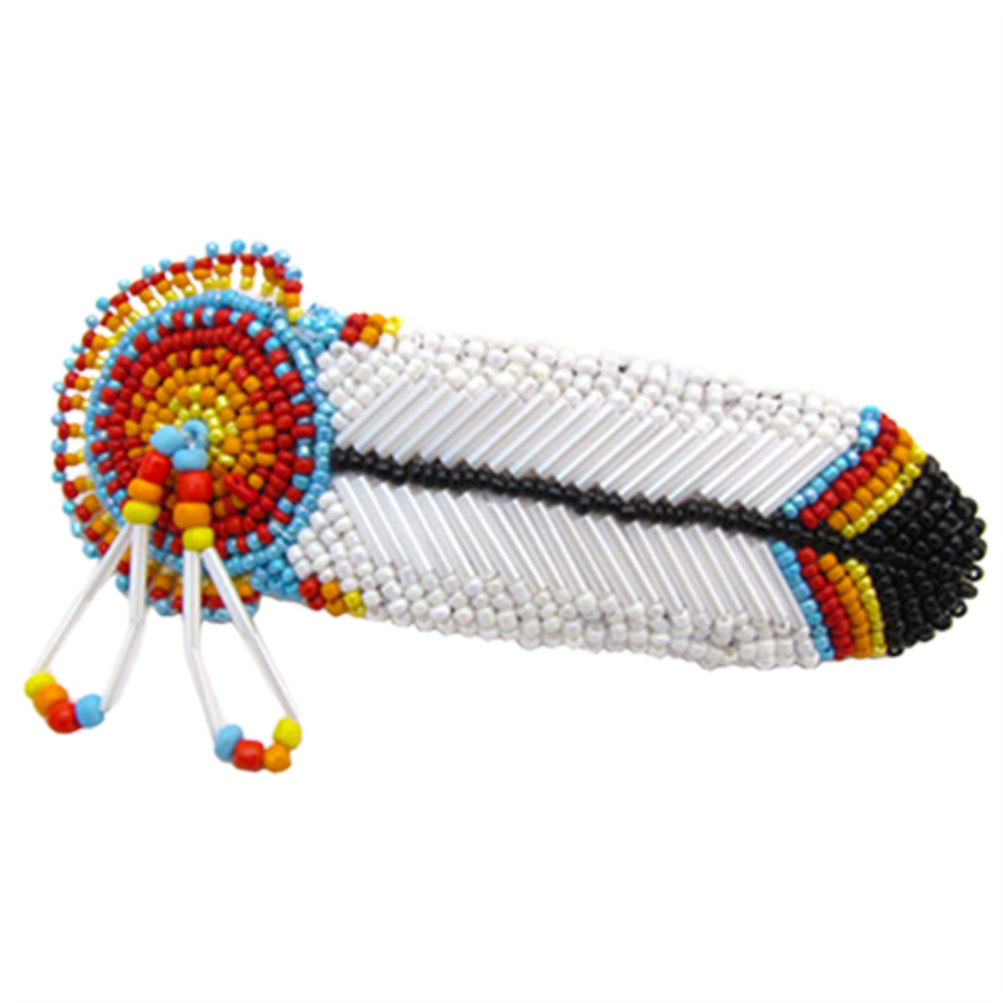 Feather - Beaded Barrette