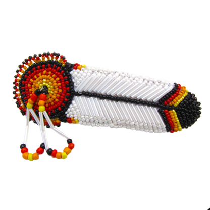 Feather - Beaded Barrette