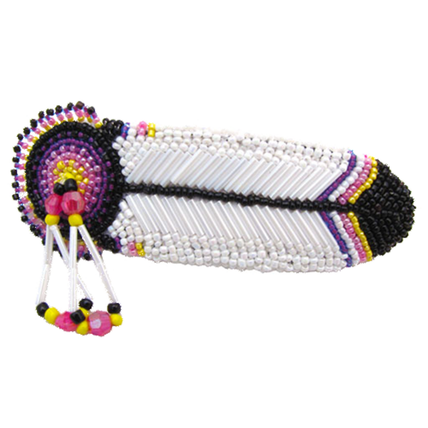 Feather - Beaded Barrette