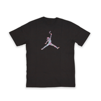 Black t-shirt featuring a colorful design, perfect for sports and casual wear.