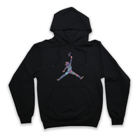 Tribal Leap Hoodie featuring a vibrant, tribal-inspired graphic on a black background.