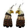 Eagle with Feathers - Carved Bone Earrings