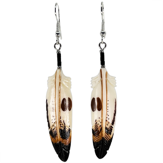 Buffalo Hoof - Carved Bone Earrings